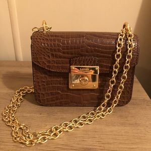 Ralph Lauren brown mini crossbody bag.